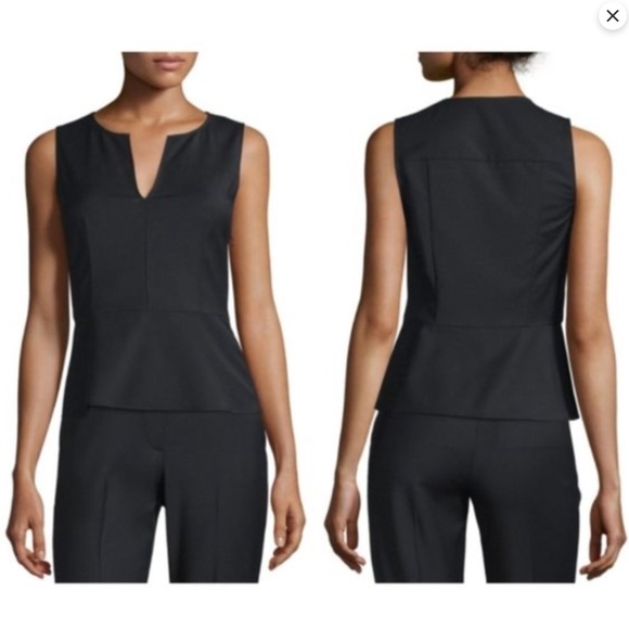 THEORY Etia Calf Hair Yoke Top - Picture 1 of 6